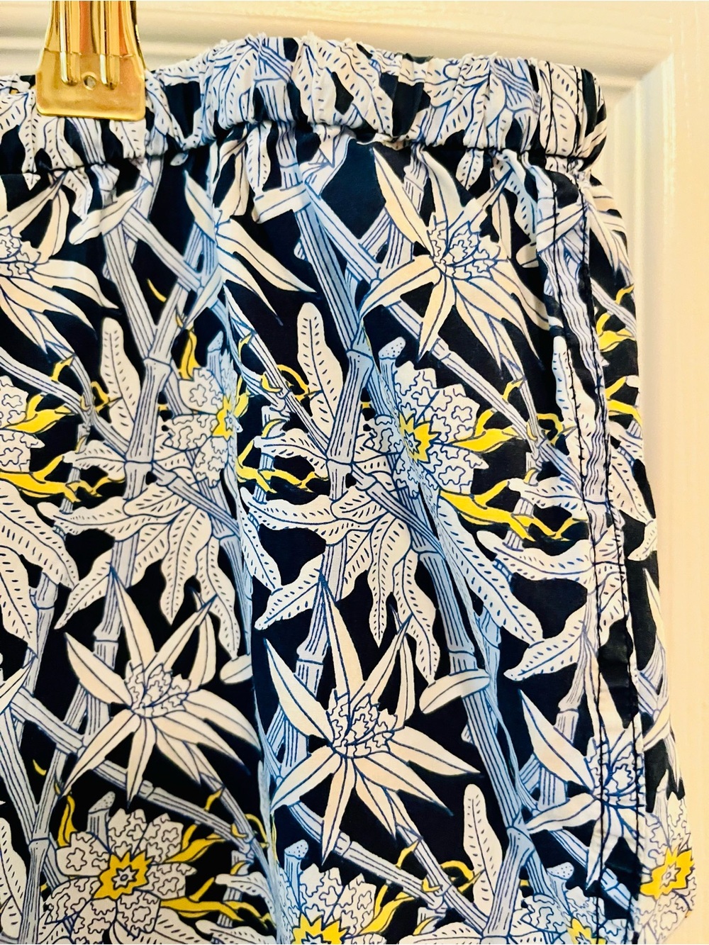 Brooks Brothers Floral Botanical Pajama Set Navy Blue Yellow M - Picture 12 of 16